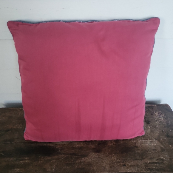 Vintage Southwestern Handmade Crewel Art Accent Pillow 13" X 13" - Picture 5 of 7